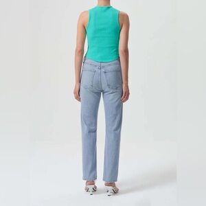 Agolde High Rise Stovepipe Straight Leg Jeans in Destination 25